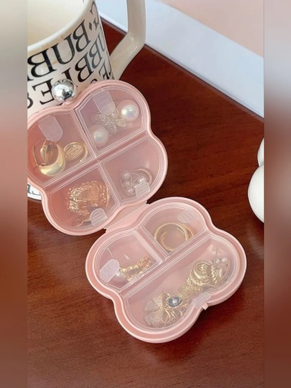 Pink Cloud-Shaped Jewelry Box Organizer BNIB